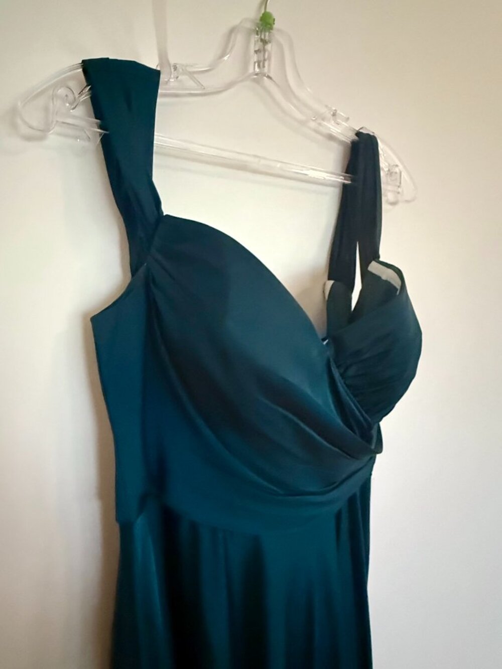 Ladivine Teal Ruched Evening Dress